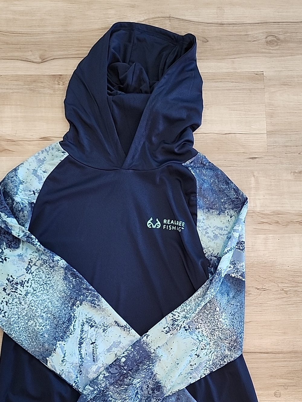 Mens Realtree Navy Hooded Jersey XL
